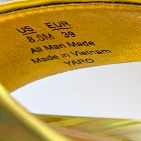 Sam Edelman Yaro Ankle Strap Heel Sandal Women's Open Toe Gold Size US8.5 EU39 - Picture 7 of 9